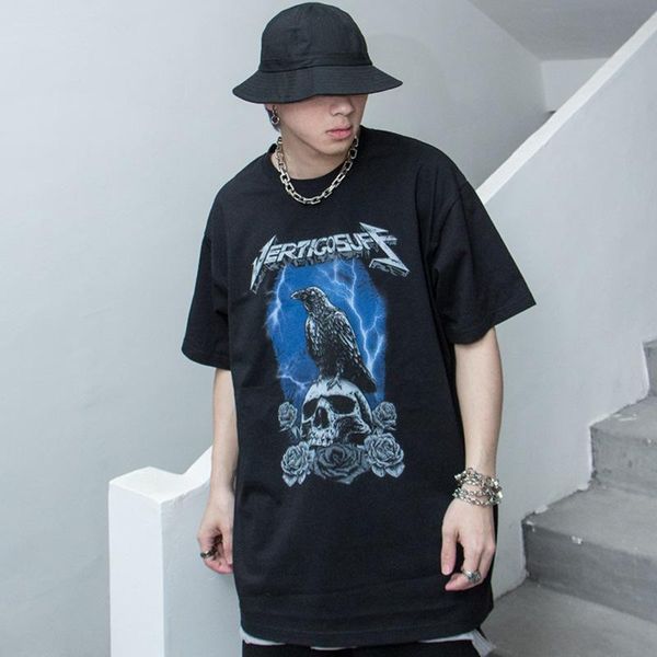 skull printed short-sleeved t-shirt men's summer influx of european and american high street brand hip-hop rock bf wind loose short-sle, White;black
skull printed short-sleeved t-shirt men's summer influx of european and american high street brand hip-hop rock bf wind loose short-sle, White;black