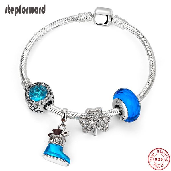 step forward 925 sterling silver fancy blue snow boot cz clover bracelets & bangles for woman fashion jewelry wlb012, Black
step forward 925 sterling silver fancy blue snow boot cz clover bracelets & bangles for woman fashion jewelry wlb012, Black