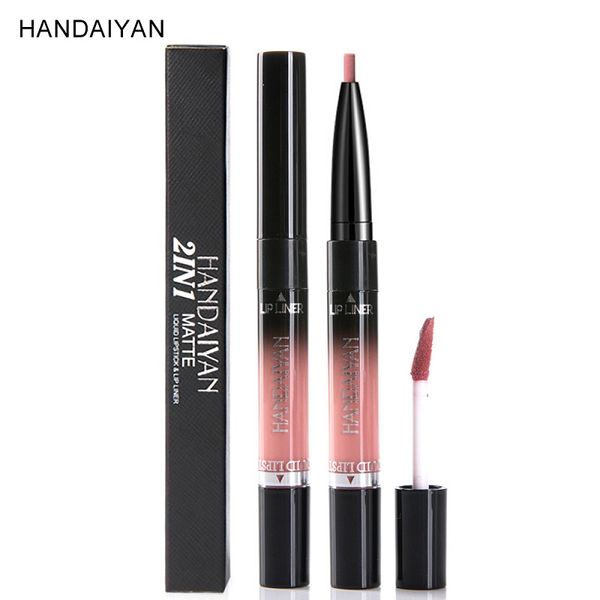 handaiyan brand 2 in 1 lip kit matte liquid lipsticks tint makeup cosmetics double ended lip liner long lasting nude lip gloss
handaiyan brand 2 in 1 lip kit matte liquid lipsticks tint makeup cosmetics double ended lip liner long lasting nude lip gloss