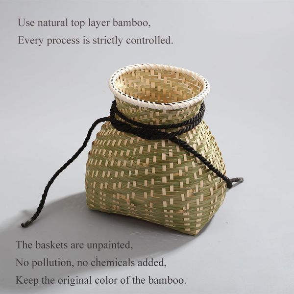 creative handmade natural bamboo weaving storage basket wicker container for snack candy food small flower pot rattan decoration
creative handmade natural bamboo weaving storage basket wicker container for snack candy food small flower pot rattan decoration