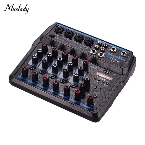 новый muslady u6 компактный смеситель 6 каналов аудио миксеры bt usb mixing console со звуковой картой встроенный 48в / ес разъем ес
новый muslady u6 компактный смеситель 6 каналов аудио миксеры bt usb mixing console со звуковой картой встроенный 48в / ес разъем ес