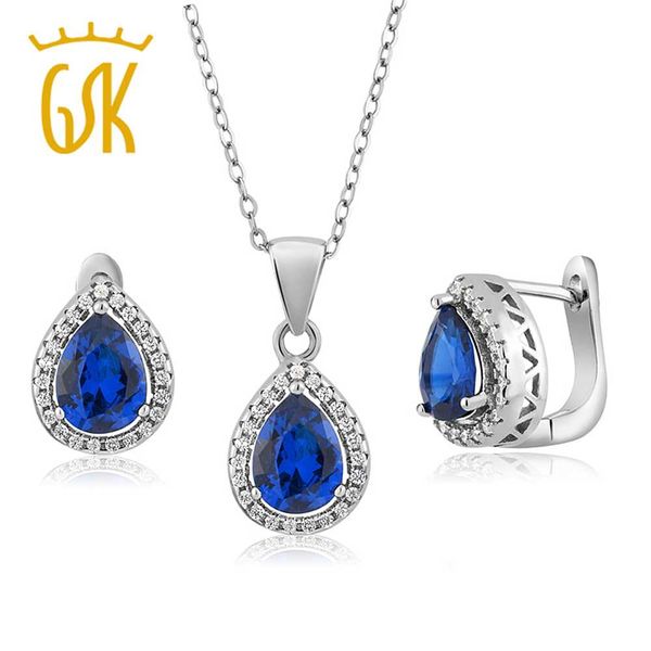 gemstoneking 925 sterling silver pendant earrings 6.50 ct pear shape blue simulated sapphire women vintage jewelry set, Black
gemstoneking 925 sterling silver pendant earrings 6.50 ct pear shape blue simulated sapphire women vintage jewelry set, Black