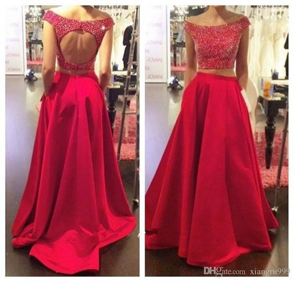 setwell two pieces prom dress off shoulder backless a-line crystal beading evening gowns custom made special occasion dress, Black
setwell two pieces prom dress off shoulder backless a-line crystal beading evening gowns custom made special occasion dress, Black