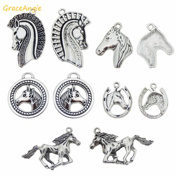 graceangie 10pcs zinc alloy silver horse animal charms random shape necklace pendants bracelet earring diy jewelry findings, Bronze;silver
graceangie 10pcs zinc alloy silver horse animal charms random shape necklace pendants bracelet earring diy jewelry findings, Bronze;silver