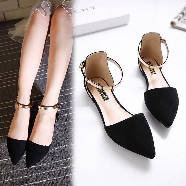 closed pointed toe sandals women flock shoes buckle strap flat sandalias mujer lady office dress shoes woman thin band flipflops, Black
closed pointed toe sandals women flock shoes buckle strap flat sandalias mujer lady office dress shoes woman thin band flipflops, Black
