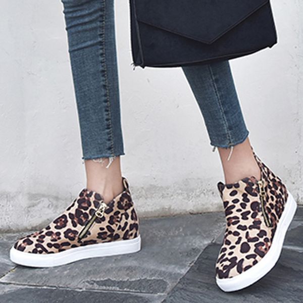 leopard boots women casual flat zipper plus size single shoes 2019 autumn winter students running shoes woman zapatos de mujer, Black
leopard boots women casual flat zipper plus size single shoes 2019 autumn winter students running shoes woman zapatos de mujer, Black