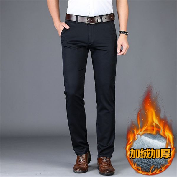 2019 new men's fall winter plus velvet straight pants brand stretch casual pants, Black
2019 new men's fall winter plus velvet straight pants brand stretch casual pants, Black