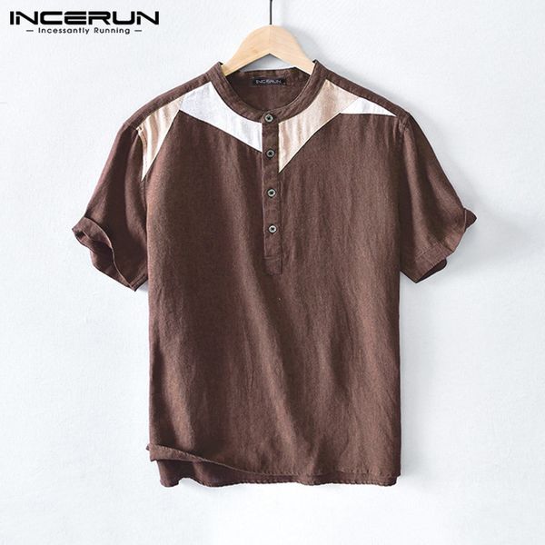 summer patchwork casual shirt men cotton breathable 2020 short sleeve streetwear vintage brand blouse camisas harajuku incerun, White;black
summer patchwork casual shirt men cotton breathable 2020 short sleeve streetwear vintage brand blouse camisas harajuku incerun, White;black