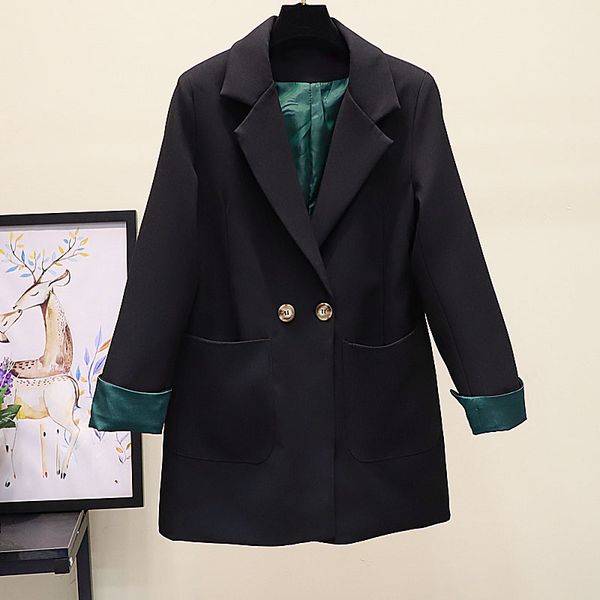 spring plus size blazer suit jacket korean elegant blazer black for women long sleeve work office femme jackets a390, White;black
spring plus size blazer suit jacket korean elegant blazer black for women long sleeve work office femme jackets a390, White;black