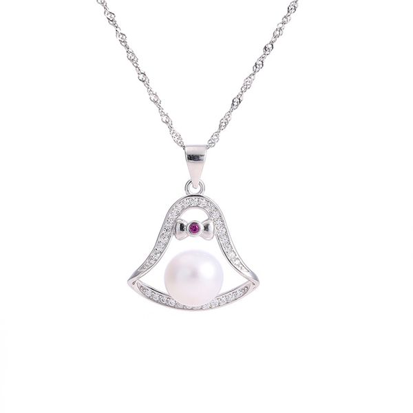 s925 100% solid sterling silver lovely bell women's wedding pendant necklace settings mounting semi mount diy pearls jewelry for women
s925 100% solid sterling silver lovely bell women's wedding pendant necklace settings mounting semi mount diy pearls jewelry for women