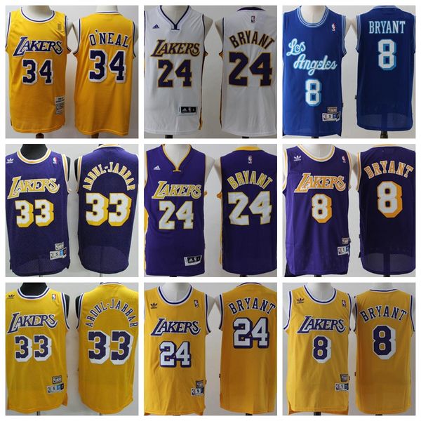 men los angeles lakers 24 bryant 8 kobe 32 johnson 44 west 33 abdul jabbar 34 oneal vintage basketball jersey, Black;red
men los angeles lakers 24 bryant 8 kobe 32 johnson 44 west 33 abdul jabbar 34 oneal vintage basketball jersey, Black;red