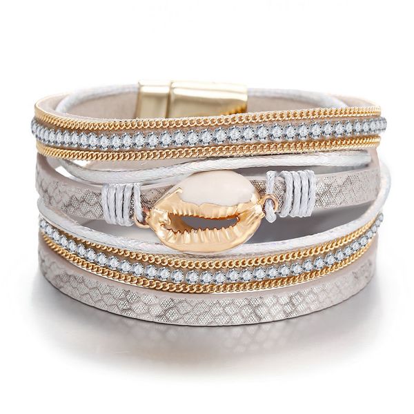 charm bracelets 2021 fashion shell leather for women multiple layers wide wrap gold bracelet & bangle friendship jewelry, Golden;silver
charm bracelets 2021 fashion shell leather for women multiple layers wide wrap gold bracelet & bangle friendship jewelry, Golden;silver