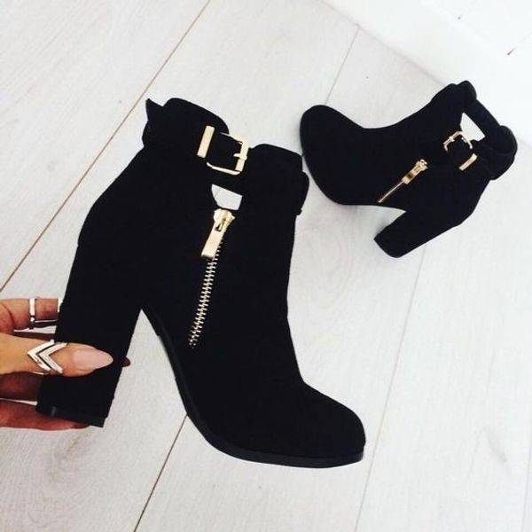 kolnoo 2019 women handmade chunky heel boots round-toe platform winter fall booties buckle strap side-zipper fashion dress shoes d117, Black
kolnoo 2019 women handmade chunky heel boots round-toe platform winter fall booties buckle strap side-zipper fashion dress shoes d117, Black
