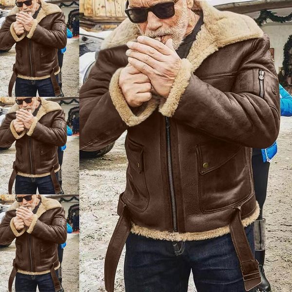 men winter imitation leather jacket biker motorcycle zipper long sleeve coat zipper conventional cuff style slim men coat, Black;brown
men winter imitation leather jacket biker motorcycle zipper long sleeve coat zipper conventional cuff style slim men coat, Black;brown
