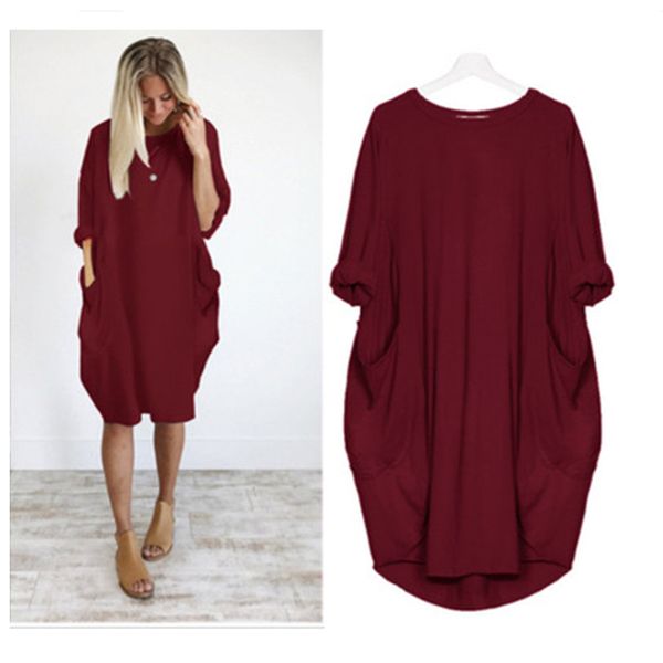 women casual loose dress with pocket ladies fashion o neck long female t shirt beach dress streetwear plus size 5xl vestidos, Black;gray
women casual loose dress with pocket ladies fashion o neck long female t shirt beach dress streetwear plus size 5xl vestidos, Black;gray