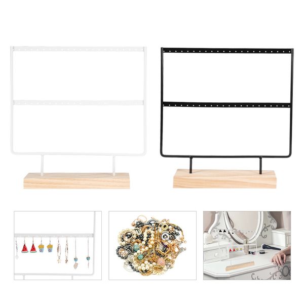 new wooden dish stainless steel earrings jewelry organizer display holders stand, Black
new wooden dish stainless steel earrings jewelry organizer display holders stand, Black
