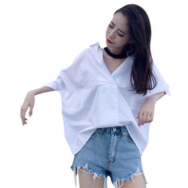 half sleeve summer v-neck white color loose womens and blouses oversize s-xl female fashion blouse shirt sale
half sleeve summer v-neck white color loose womens and blouses oversize s-xl female fashion blouse shirt sale