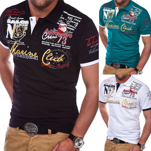 mens short sleeve casual polos turn down collar letters polyester men fashion tshirts casual homme, White;black
mens short sleeve casual polos turn down collar letters polyester men fashion tshirts casual homme, White;black