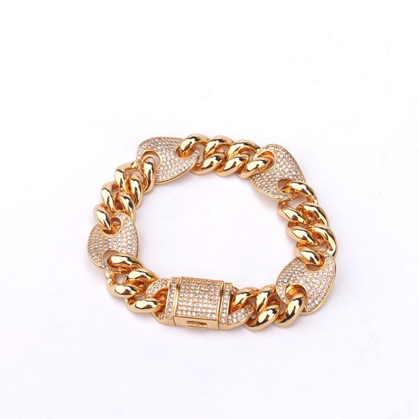 hip hop micro paved cubic zirconia iced out coffee bean bling glossy cuban link chain bangle bracelet for men rapper jewelry, Black
hip hop micro paved cubic zirconia iced out coffee bean bling glossy cuban link chain bangle bracelet for men rapper jewelry, Black