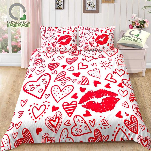 bomcom 3d digital printing bedding set handdraw doodle heart red lips on white 3-pieces duvet cover sets 100% microfiber
bomcom 3d digital printing bedding set handdraw doodle heart red lips on white 3-pieces duvet cover sets 100% microfiber