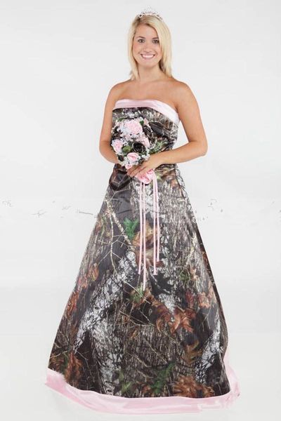new glamorous camo a line wedding dresses plus size formal pink satin court train bridal gowns strapless lace-up back wedding gowns, White
new glamorous camo a line wedding dresses plus size formal pink satin court train bridal gowns strapless lace-up back wedding gowns, White