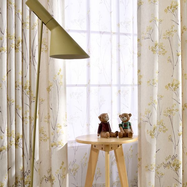 cotton and linen printed curtains fabric curtains for living room for bedroom blackout