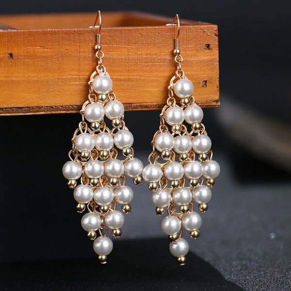 s1480 fashion jewelry vintage faux pearl earrings beads dangle earrings, Golden;silver
s1480 fashion jewelry vintage faux pearl earrings beads dangle earrings, Golden;silver