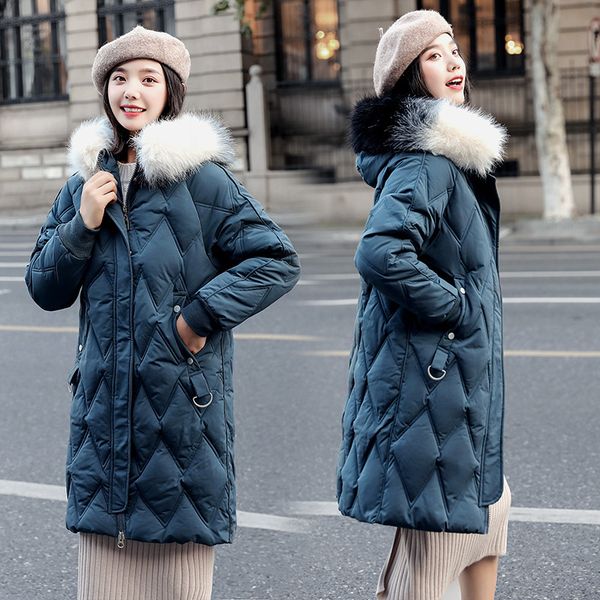 women's down & parkas 2021 bread clothes mid-long knee-crossing korean edition fall and winter thickened big hair collar coat tide, Black
women's down & parkas 2021 bread clothes mid-long knee-crossing korean edition fall and winter thickened big hair collar coat tide, Black