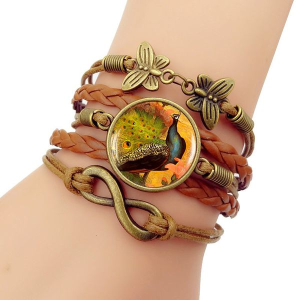 victoria style peacock time bracelet multi-storey weave cortex hand decorate, Golden;silver
victoria style peacock time bracelet multi-storey weave cortex hand decorate, Golden;silver