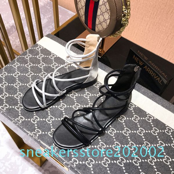 2020 summer new net red roman open toe flats sandals wild bandage high flat heel women's shoes s02, Black
2020 summer new net red roman open toe flats sandals wild bandage high flat heel women's shoes s02, Black