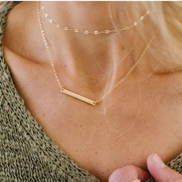 shdede 2020 new european and american women's temperament stainless steel necklace 316l drop double layer necklace, Silver
shdede 2020 new european and american women's temperament stainless steel necklace 316l drop double layer necklace, Silver