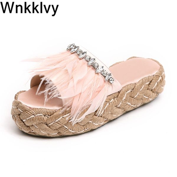 summer rope slippers women 2020 flipflops satin silk crystal fringe feather lazy mullers platform wedge high heel sandals, Black
summer rope slippers women 2020 flipflops satin silk crystal fringe feather lazy mullers platform wedge high heel sandals, Black