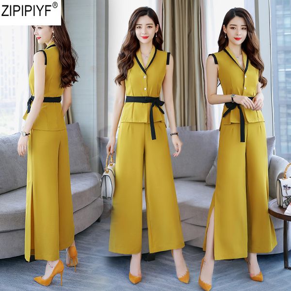 2018 elegant pants suit women fashion v-neck sleeve belted t shirt + ankle-length wide leg pants summer 2 piece tracksuits c1433, White
2018 elegant pants suit women fashion v-neck sleeve belted t shirt + ankle-length wide leg pants summer 2 piece tracksuits c1433, White