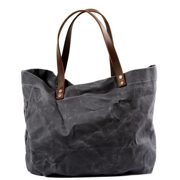 retro wax canvas handbag women waterproof crazy horse leather handle bag pleated ladies shopping bag solid color women totes
retro wax canvas handbag women waterproof crazy horse leather handle bag pleated ladies shopping bag solid color women totes