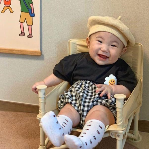 2020 summer 2 piece set girl baby short sleeve shorts cute sun flower thin cotton plaid pants set boy baby clothes, White
2020 summer 2 piece set girl baby short sleeve shorts cute sun flower thin cotton plaid pants set boy baby clothes, White