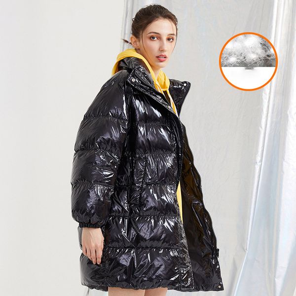 2020 new winter down girls long section of thick glossy white duck down collar loose fashion coat wholesale spot, Black
2020 new winter down girls long section of thick glossy white duck down collar loose fashion coat wholesale spot, Black