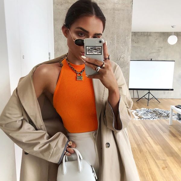 2019 skinny summer romper bodysuit high neck sleeveless body female bodysuit, Black;white
2019 skinny summer romper bodysuit high neck sleeveless body female bodysuit, Black;white