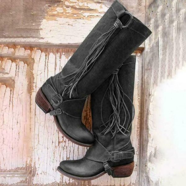 selling womens long boots pu leather shoes knee length tassel low heels high bootie vintage -b5, Black
selling womens long boots pu leather shoes knee length tassel low heels high bootie vintage -b5, Black