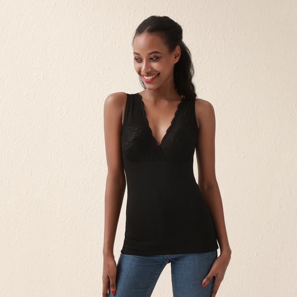 winter new warm vest women's lace slim plus velvet solid color camisole deep v-neck slim bottoming vest, White
winter new warm vest women's lace slim plus velvet solid color camisole deep v-neck slim bottoming vest, White