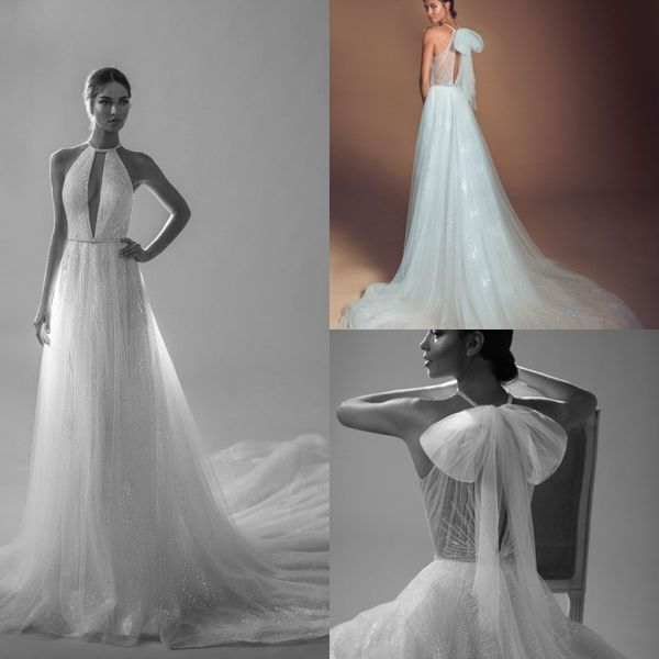 elihav sasson a line wedding dresses halter neck beaded tulle bridal gown custom made plus size boho wedding dress cheap, White
elihav sasson a line wedding dresses halter neck beaded tulle bridal gown custom made plus size boho wedding dress cheap, White