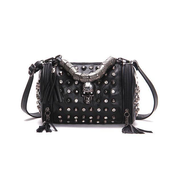 jierotyx genuine leather tassels skull handbag women luxury rock rivet punk shoulder bag black sheepskin messenger travel bag
jierotyx genuine leather tassels skull handbag women luxury rock rivet punk shoulder bag black sheepskin messenger travel bag