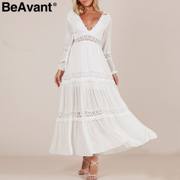 beavant backless v neck dress women elegant long sleeve white lace dress hollow out pleated summer 2019 vestidos, Black;gray
beavant backless v neck dress women elegant long sleeve white lace dress hollow out pleated summer 2019 vestidos, Black;gray