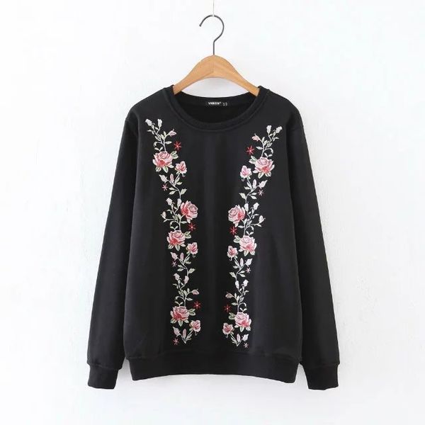 2017 western style spring and summer women's dress new style embroidered hoodie, Black
2017 western style spring and summer women's dress new style embroidered hoodie, Black