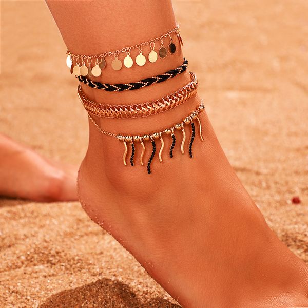 anklets gold dangling tassel anklet for women accessories multi layer boho foot chain jewelry chaine de cheville 9036, Red;blue
anklets gold dangling tassel anklet for women accessories multi layer boho foot chain jewelry chaine de cheville 9036, Red;blue