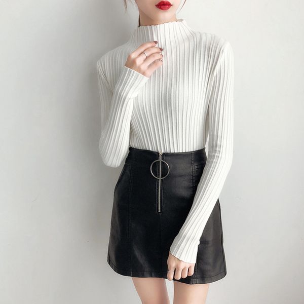 winter warm fashion sweater for women vertical striped sweater women's head half-neck bottoming shirt women's clothing, White;black
winter warm fashion sweater for women vertical striped sweater women's head half-neck bottoming shirt women's clothing, White;black