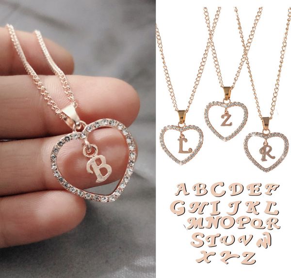 classic rosegold 26 letter diamond paved love heart pendant necklace alphabet a-z initial letter necklace womens jewelry, Silver
classic rosegold 26 letter diamond paved love heart pendant necklace alphabet a-z initial letter necklace womens jewelry, Silver