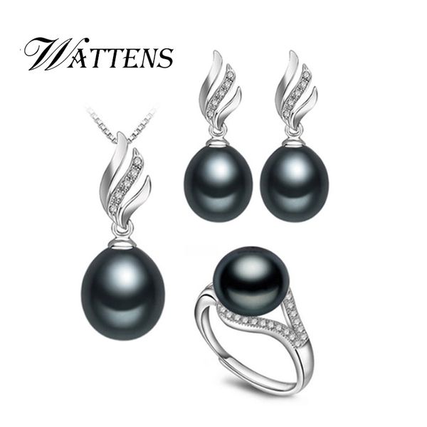 pearl jewelry sets 925 sterling silver pendant earrings ring natural pearl necklace earrings for women fashion cute ring gift, Black
pearl jewelry sets 925 sterling silver pendant earrings ring natural pearl necklace earrings for women fashion cute ring gift, Black