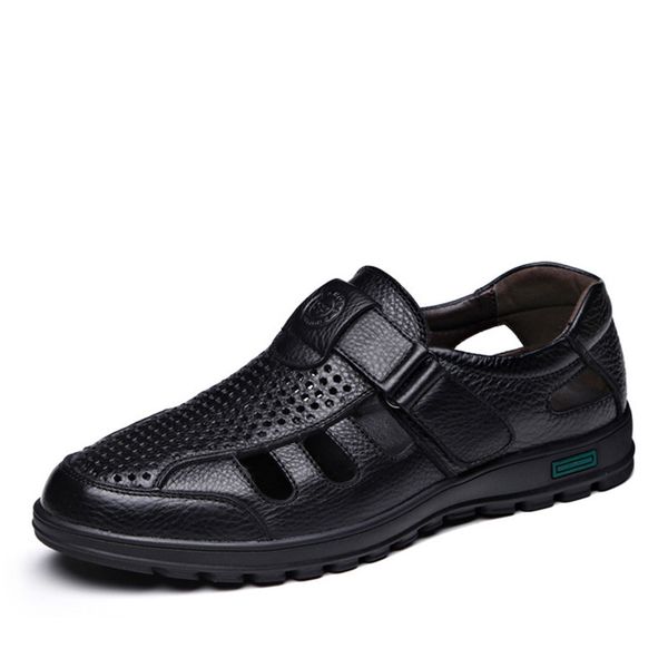 new summer shoes men sandals genuine leather men's casual shoes male brand sandals non-slip plus size 39-44, Black
new summer shoes men sandals genuine leather men's casual shoes male brand sandals non-slip plus size 39-44, Black