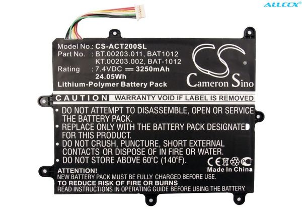 cameron sino 3250mah battery bat1012, bat-1012, bt.00203.011, kt.00203.002 for acer iconia tab a200, iconia tab a210
cameron sino 3250mah battery bat1012, bat-1012, bt.00203.011, kt.00203.002 for acer iconia tab a200, iconia tab a210