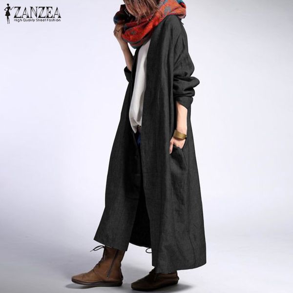zanzea 2019 spring women long sleeve long coats casual loose buttons down cotton linen jackets oversized cardigan robe outwear, Black;brown
zanzea 2019 spring women long sleeve long coats casual loose buttons down cotton linen jackets oversized cardigan robe outwear, Black;brown